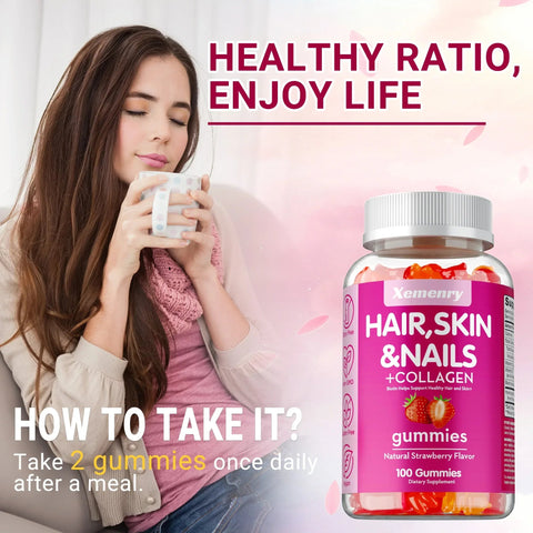 Biotin Gummies - High Potency Gluten Free Hair Skin Nails - nutriamazonia