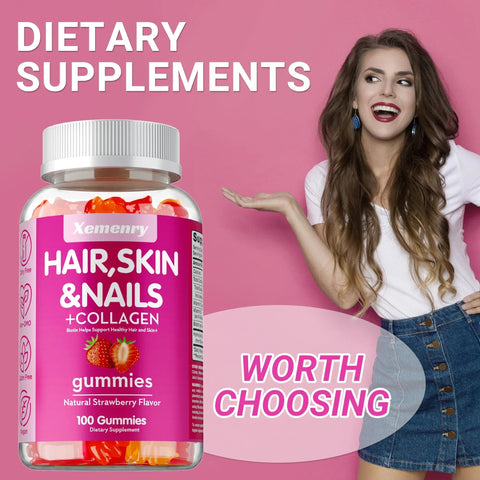 Biotin Gummies - High Potency Gluten Free Hair Skin Nails - nutriamazonia