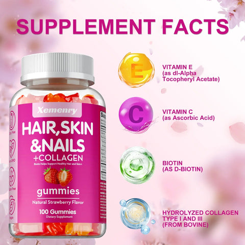 Biotin Gummies - High Potency Gluten Free Hair Skin Nails - nutriamazonia