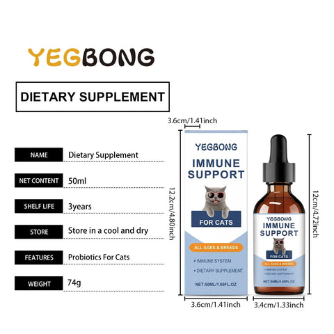 Cat Vitamin Drops - Immune Support Yegbong For Cats - nutriamazonia