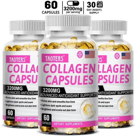 Collagen Capsules - 3200mg High Potency Taoters Adults Glow - nutriamazonia