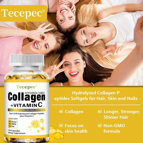 Collagen - Supports Skin Hair Nails Tecepec Adults Glow - nutriamazonia