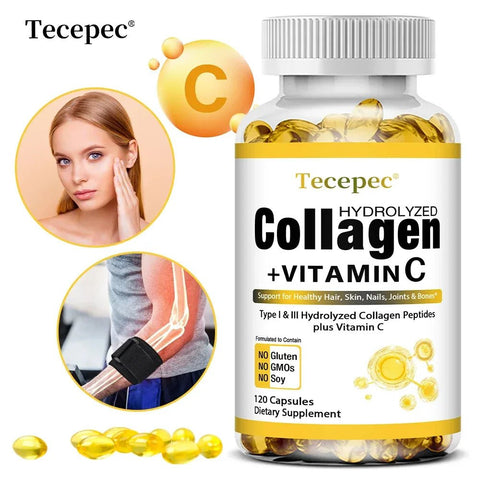 Collagen - Supports Skin Hair Nails Tecepec Adults Glow - nutriamazonia