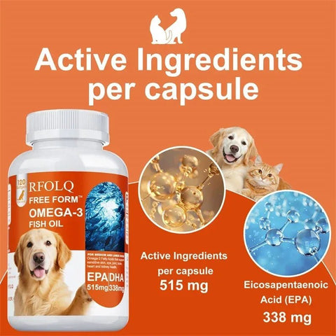 Dog Fish Oil Softgels - Joint Health, Mobility And Coat Support Nutriamazonia Dogs Premium - nutriamazonia