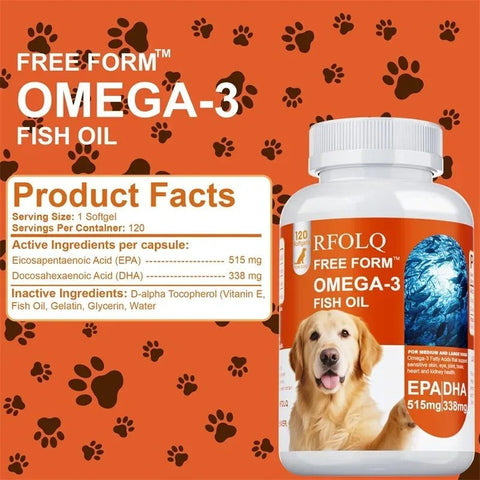 Dog Fish Oil Softgels - Joint Health, Mobility And Coat Support Nutriamazonia Dogs Premium - nutriamazonia