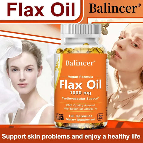 Flax Oil Capsules - Heart Health Balincer Adults Vital - nutriamazonia