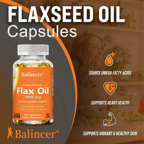 Flax Oil Capsules - Heart Health Balincer Adults Vital - nutriamazonia