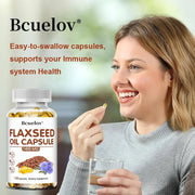 Flaxseed Oil Capsules - Heart Health Bcuelov Adults Premium - nutriamazonia