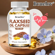 Flaxseed Oil Capsules - Heart Health Bcuelov Adults Premium - nutriamazonia