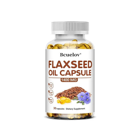 Flaxseed Oil Capsules - Heart Health Bcuelov Adults Premium - nutriamazonia