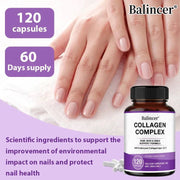 Hydrolyzed Collagen Capsules - Hair Nails Support Glow - nutriamazonia