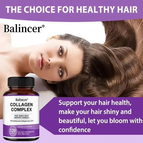 Hydrolyzed Collagen Capsules - Hair Nails Support Glow - nutriamazonia