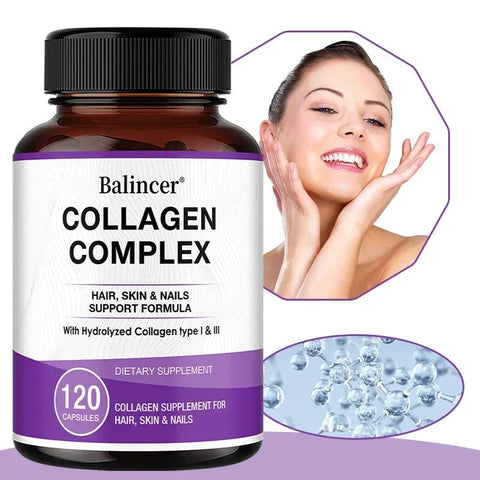 Hydrolyzed Collagen Capsules - Hair Nails Support Glow - nutriamazonia