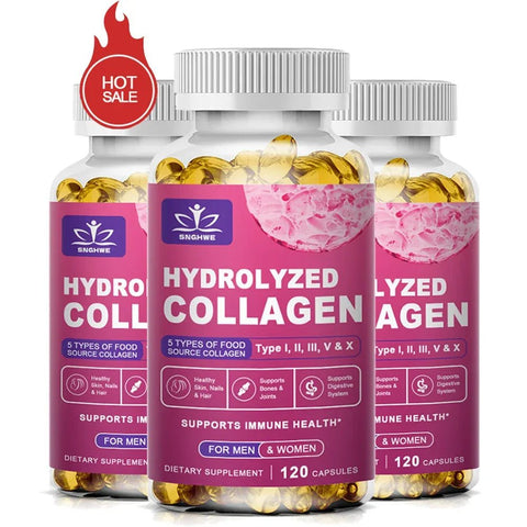 Hydrolyzed Collagen - Nourishes Skin Hair Nails And Joints For Radiant Health SNGHWE For Men Women Glow - nutriamazonia