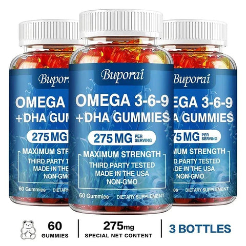 Omega 3 6 9 DHA Gummies - Brain Health Concentration Support Nutriamazonia Adults MaxStrength - nutriamazonia