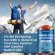 Omega 3 6 9 DHA Gummies - Brain Health Concentration Support Nutriamazonia Adults MaxStrength - nutriamazonia