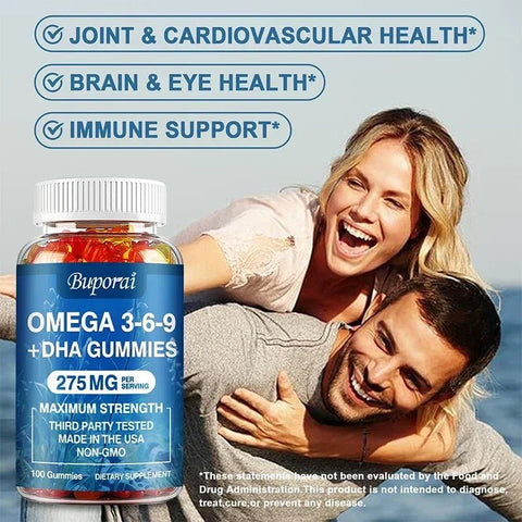 Omega 3 6 9 DHA Gummies - Brain Health Concentration Support Nutriamazonia Adults MaxStrength - nutriamazonia