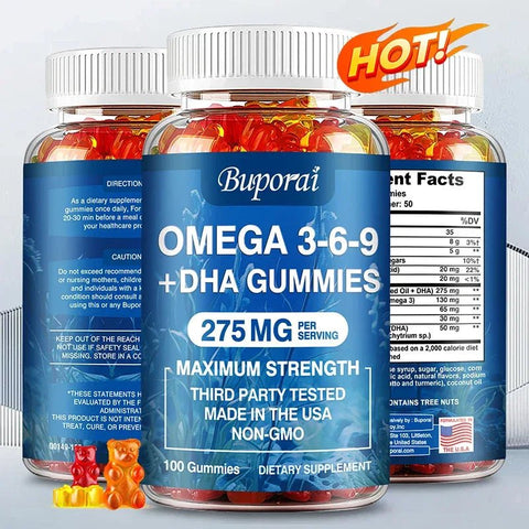 Omega 3 6 9 DHA Gummies - Brain Health Concentration Support Nutriamazonia Adults MaxStrength - nutriamazonia