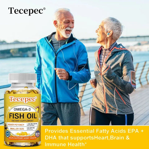 Omega 3 Fish Oil - 1290mg EPA DHA Tecepec Adults Vitality - nutriamazonia