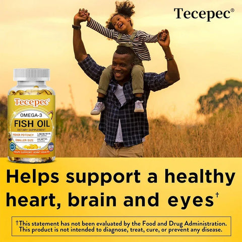 Omega 3 Fish Oil - 1290mg EPA DHA Tecepec Adults Vitality - nutriamazonia