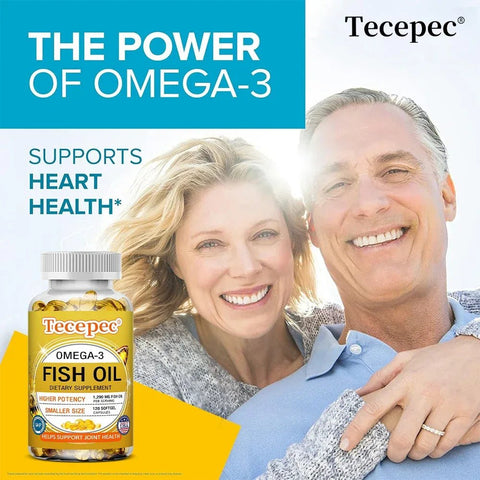 Omega 3 Fish Oil - 1290mg EPA DHA Tecepec Adults Vitality - nutriamazonia