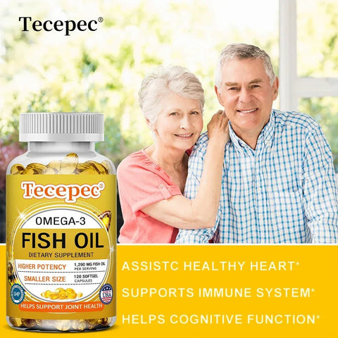 Omega 3 Fish Oil - 1290mg EPA DHA Tecepec Adults Vitality - nutriamazonia
