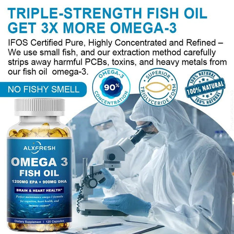 Omega 3 Fish Oil - Brain Health And Joint Support ALXFRESH - nutriamazonia