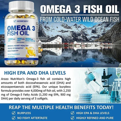 Omega-3 Fish Oil - Supports Brain Health Xemenry Adults - nutriamazonia