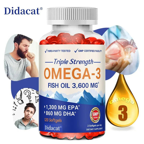 Omega-3 Fish Oil Capsules - Supports Brain Heart Memory - nutriamazonia