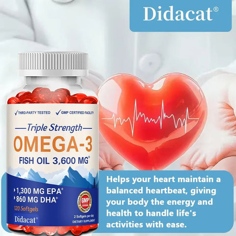 Omega-3 Fish Oil Capsules - Supports Brain Heart Memory - nutriamazonia