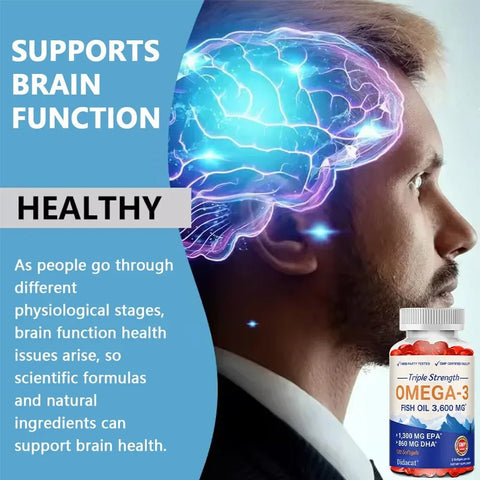 Omega-3 Fish Oil Capsules - Supports Brain Heart Memory - nutriamazonia