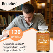 Omega 3 Fish Oil - Concentrated EPA/DHA Brain Health Bcuelov - nutriamazonia