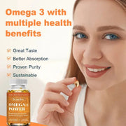 Omega 3 Fish Oil - Concentrated EPA/DHA Brain Health Bcuelov - nutriamazonia