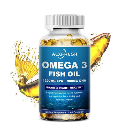 Omega 3 Fish Oil - Heart & Brain Support ALXFRESH Unisex - nutriamazonia