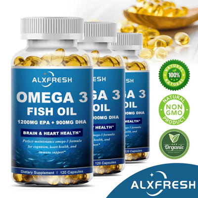Omega 3 Fish Oil - Heart & Brain Support ALXFRESH Unisex - nutriamazonia