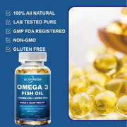 Omega 3 Fish Oil - Heart & Brain Support ALXFRESH Unisex - nutriamazonia