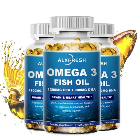 Omega 3 Fish Oil - Heart & Brain Support ALXFRESH Unisex - nutriamazonia