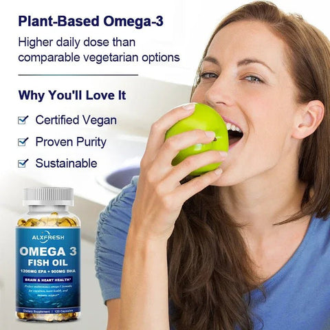 Omega 3 Fish Oil - Heart & Brain Support ALXFRESH Unisex - nutriamazonia
