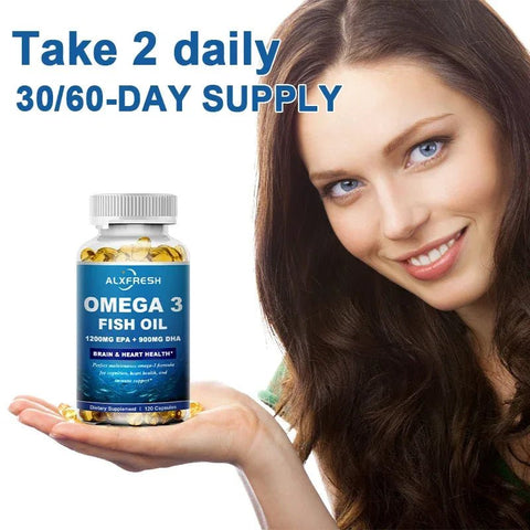 Omega 3 Fish Oil - Heart & Brain Support ALXFRESH Unisex - nutriamazonia