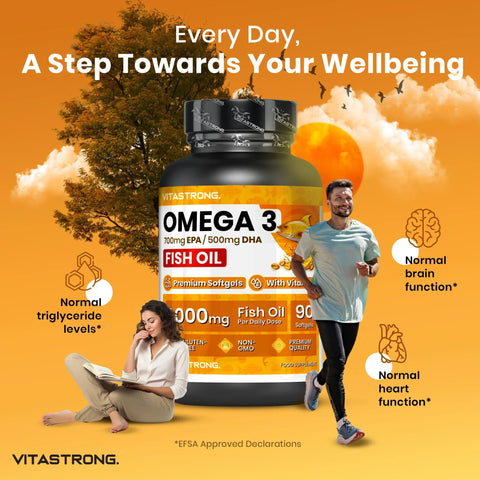 Omega 3 Fish Oil - High Dose 2000mg No Aftertaste VITASTRONG - nutriamazonia