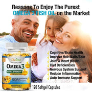 Omega 3 Fish Oil Softgels - Extra Strength For Heart Health - nutriamazonia