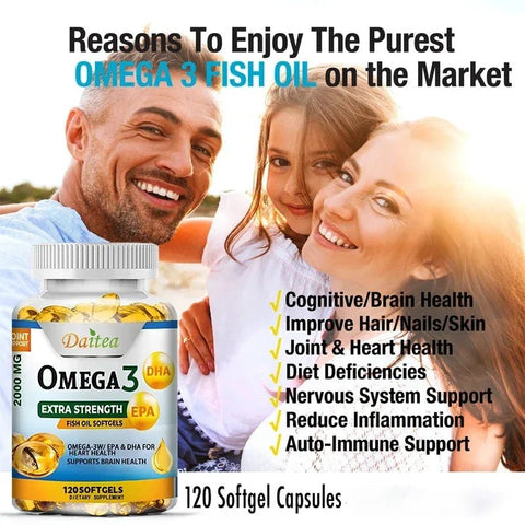 Omega 3 Fish Oil Softgels - Extra Strength For Heart Health - nutriamazonia
