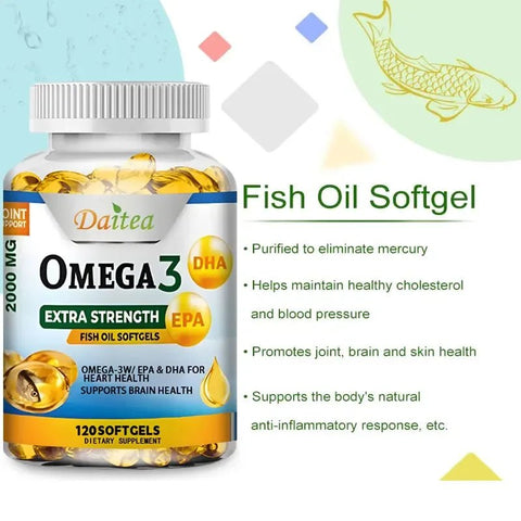 Omega 3 Fish Oil Softgels - Extra Strength For Heart Health - nutriamazonia