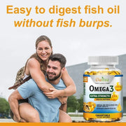 Omega 3 Fish Oil Softgels - Extra Strength For Heart Health - nutriamazonia