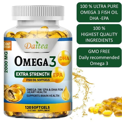 Omega 3 Fish Oil Softgels - Extra Strength For Heart Health - nutriamazonia