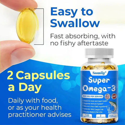 Omega 3 Fish Oil - Supports Brain Health Daily SOOMIIG - nutriamazonia