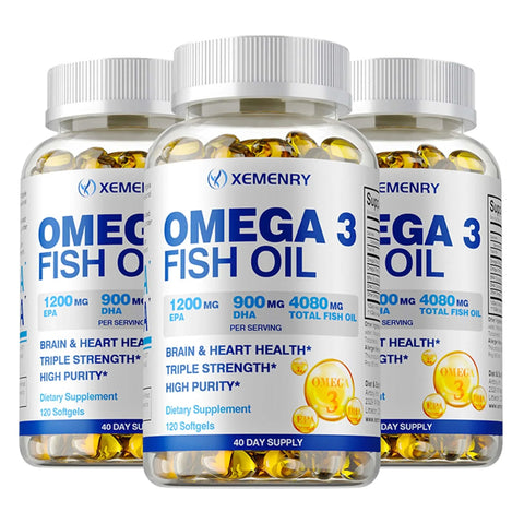 Omega-3 Fish Oil - Supports Heart and Brain Xemenry Adults - nutriamazonia