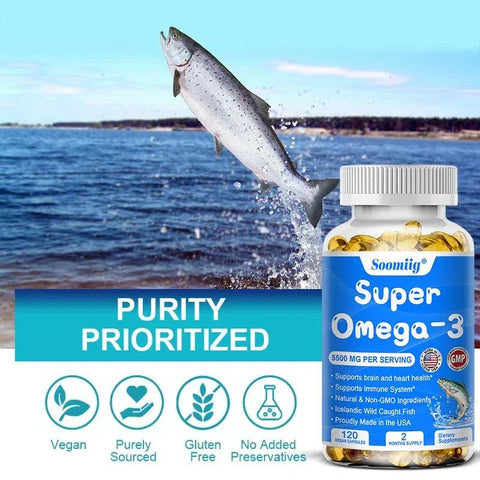 Omega 3 Fish Oil - Supports Joints Brain Eyes SOOMIIG Adults - nutriamazonia