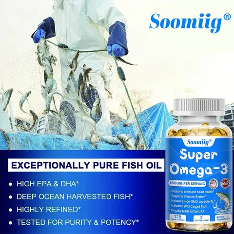 Omega 3 Fish Oil - Supports Joints Brain Eyes SOOMIIG Adults - nutriamazonia