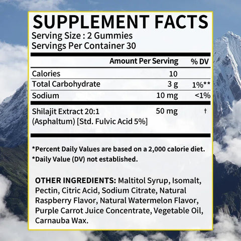 Shilajit Gummies - Energy Endurance Boost Taoters Adults - nutriamazonia